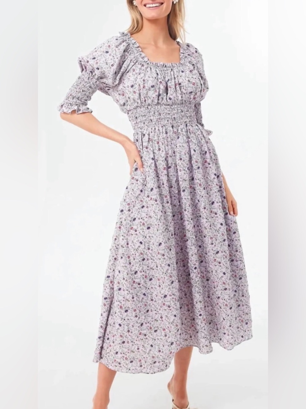 Tuckernuck Hyacinth House Lilac Foral Maxi Dress